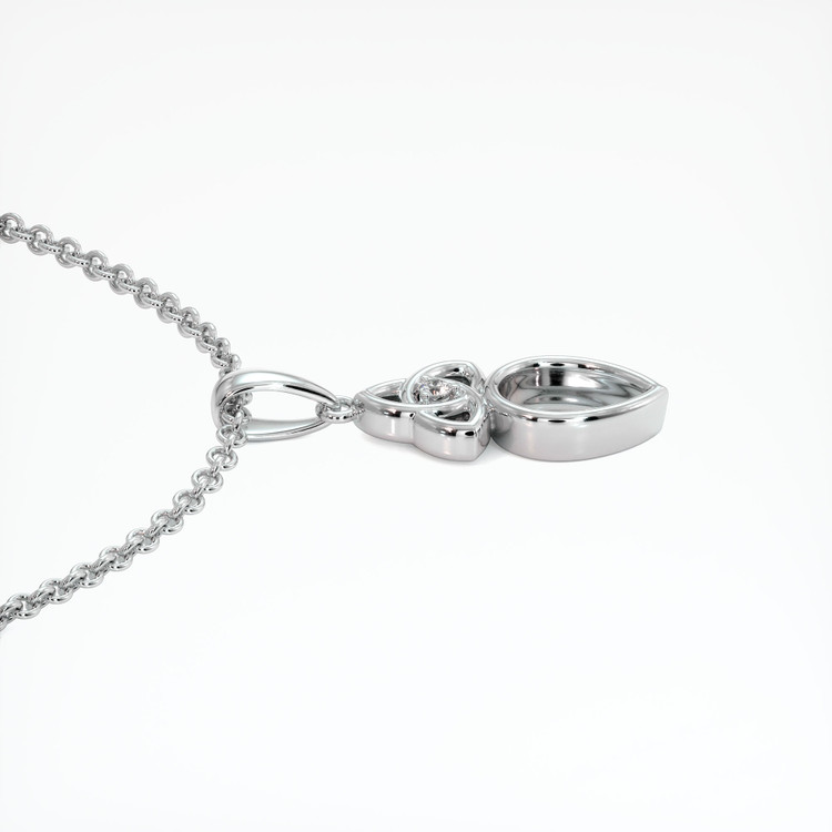 14K White Gold Accent Stones Pendant Setting