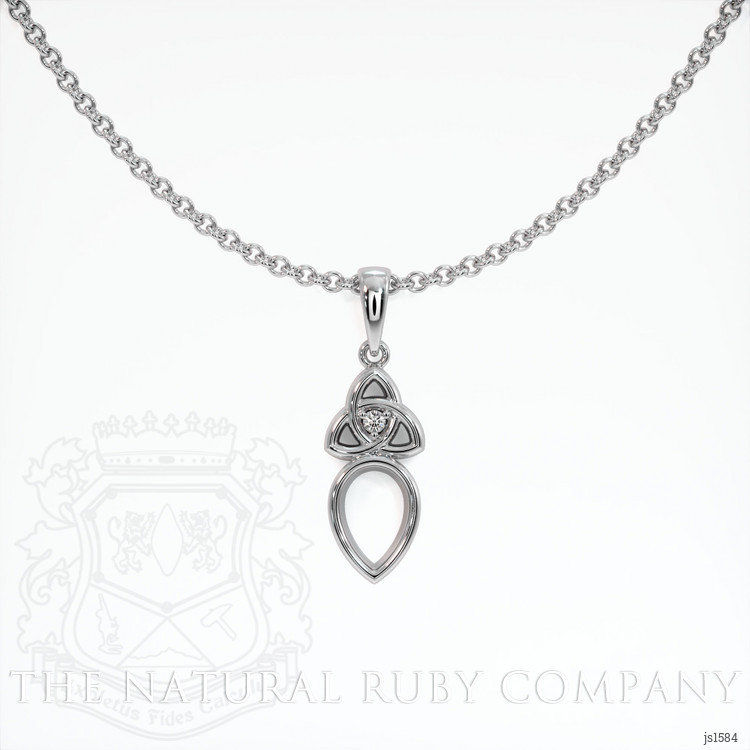 18K White Gold Accent Stones Pendant Setting