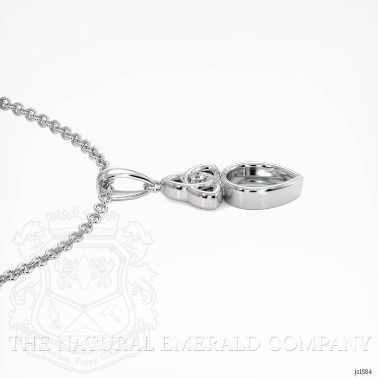 18K White Gold Accent Stones Pendant Setting