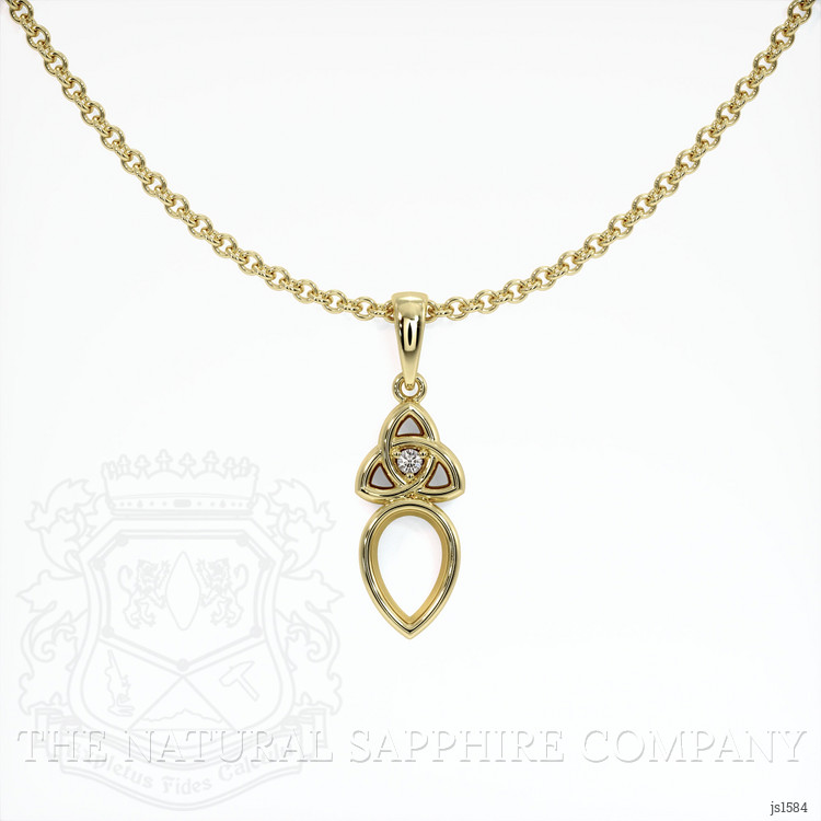 14K Yellow Gold Accent Stones Pendant Setting