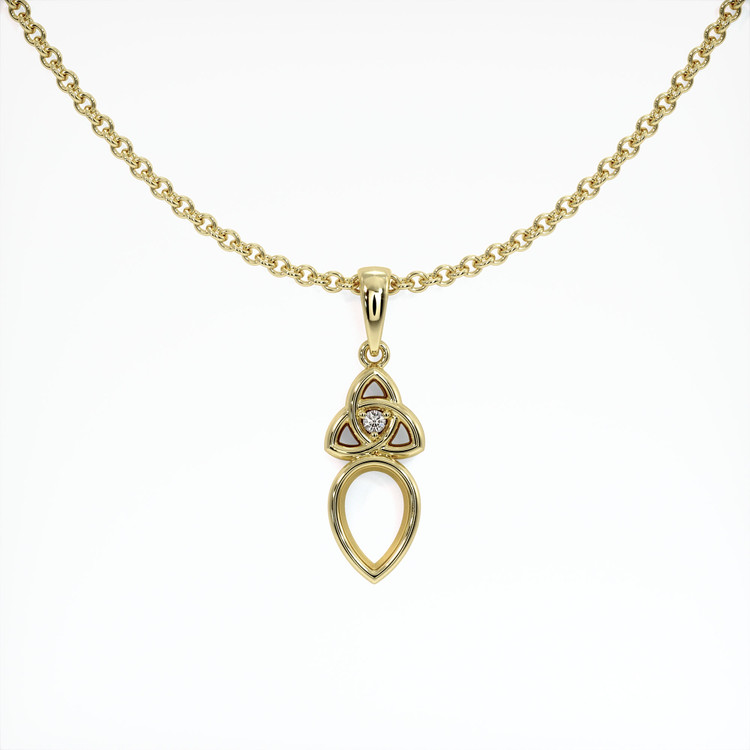 14K Yellow Gold Accent Stones Pendant Setting
