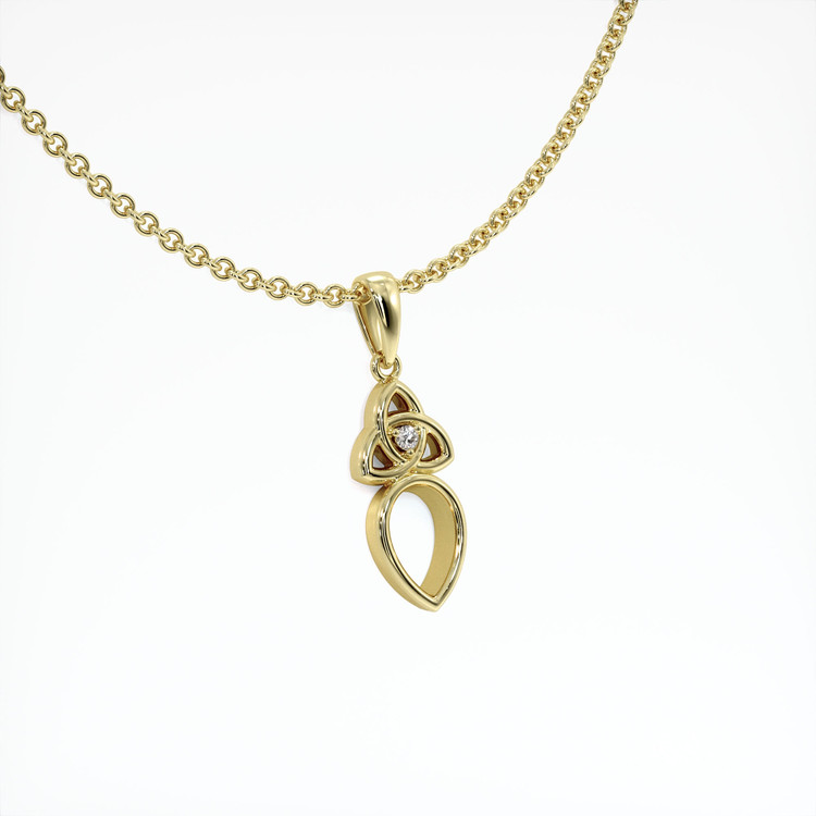 14K Yellow Gold Accent Stones Pendant Setting