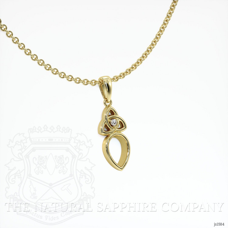 14K Yellow Gold Accent Stones Pendant Setting