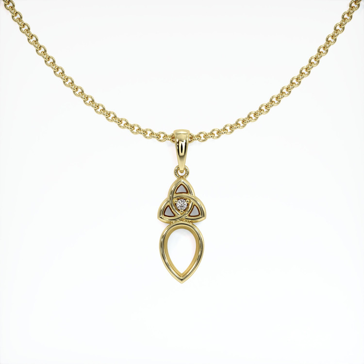 18K Yellow Gold Accent Stones Pendant Setting