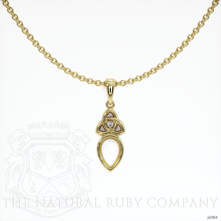 18K Yellow Gold Accent Stones Pendant Setting