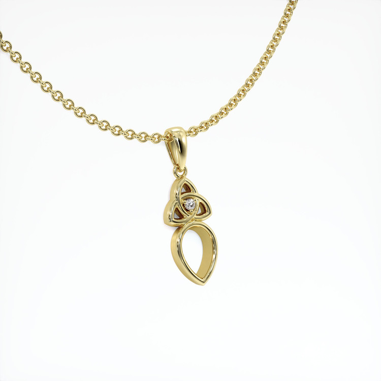 18K Yellow Gold Accent Stones Pendant Setting