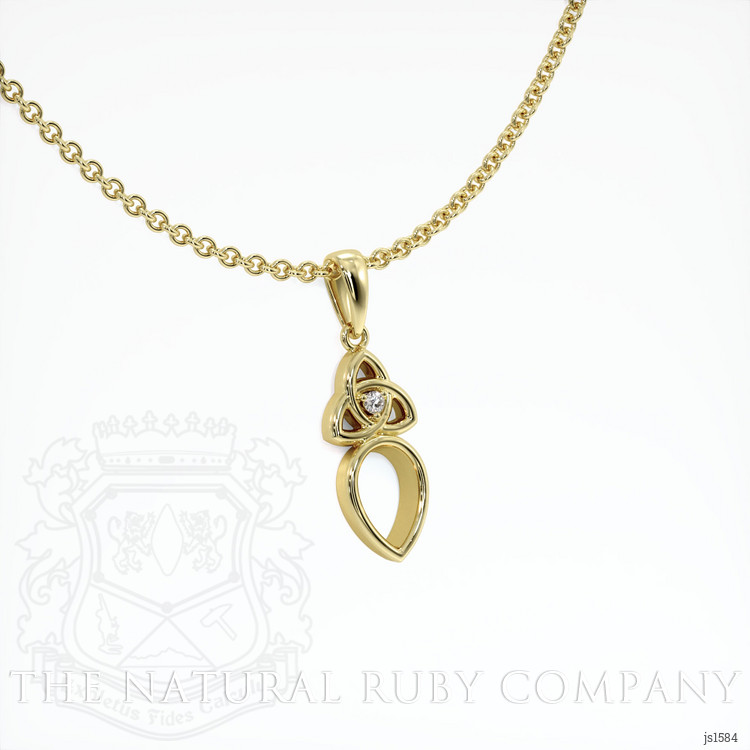 18K Yellow Gold Accent Stones Pendant Setting