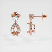 14K Rose Gold Pave Earring Setting Image