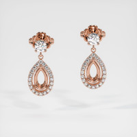 14K Rose Gold Pave Earring Setting Image