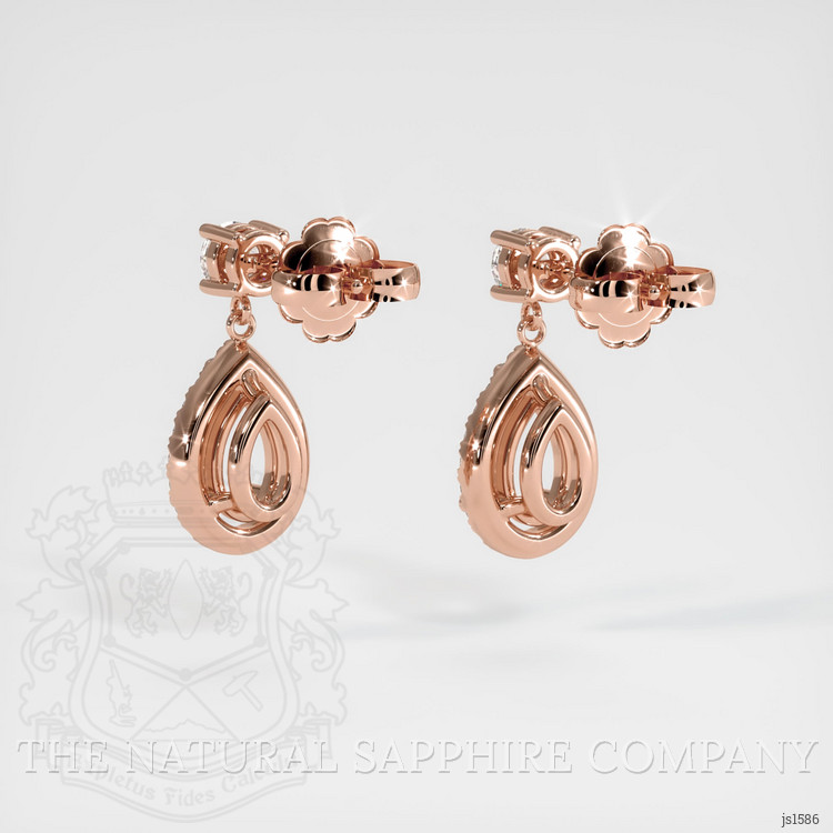 14K Rose Gold Pave Earring Setting