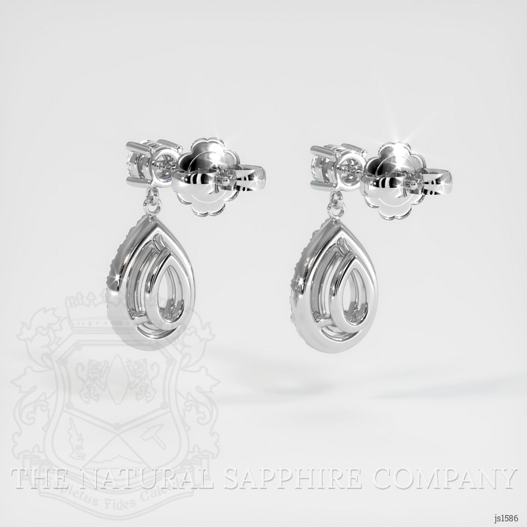 14K White Gold Pave Earring Setting