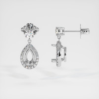 18K White Gold Pave Earring Setting Image