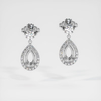 18K White Gold Pave Earring Setting Image