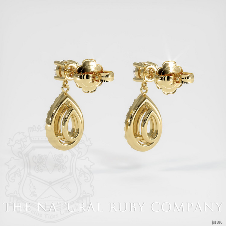 14K Yellow Gold Pave Earring Setting