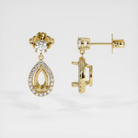 18K Yellow Gold Pave Earring Setting Image