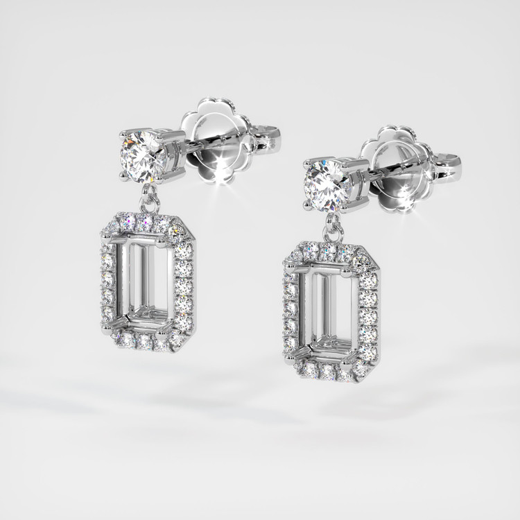 Platinum 950 Pave Earring Setting