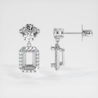 Platinum 950 Pave Earring Setting Image