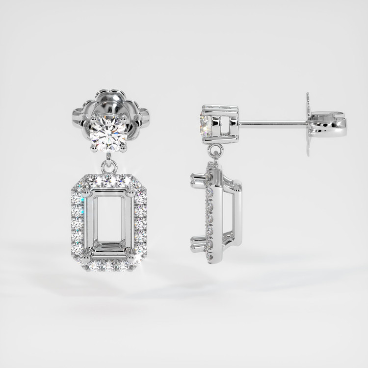 Platinum 950 Pave Earring Setting