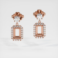 14K Rose Gold Pave Earring Setting Image