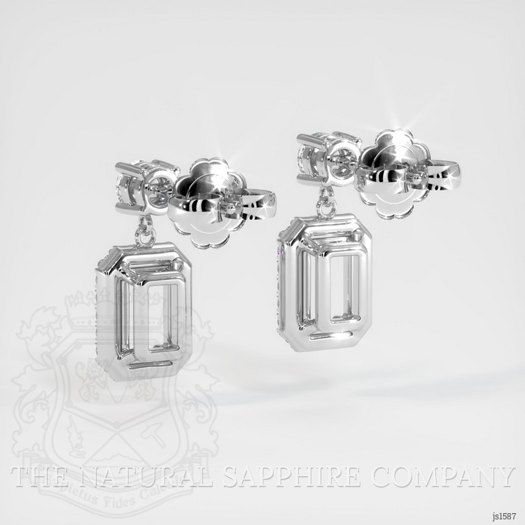 18K White Gold Pave Earring Setting