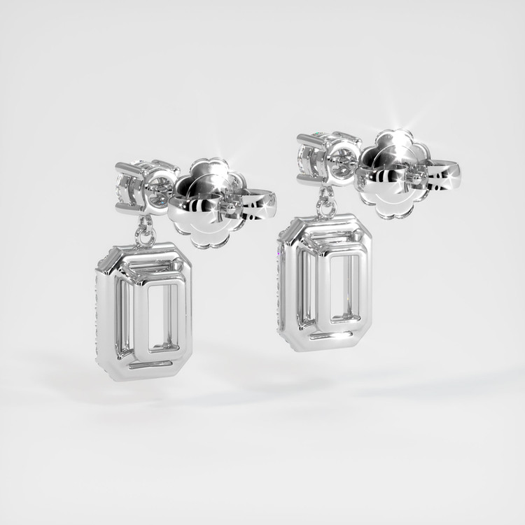 18K White Gold Pave Earring Setting