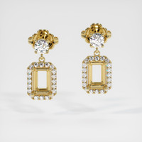18K Yellow Gold Pave Earring Setting Image