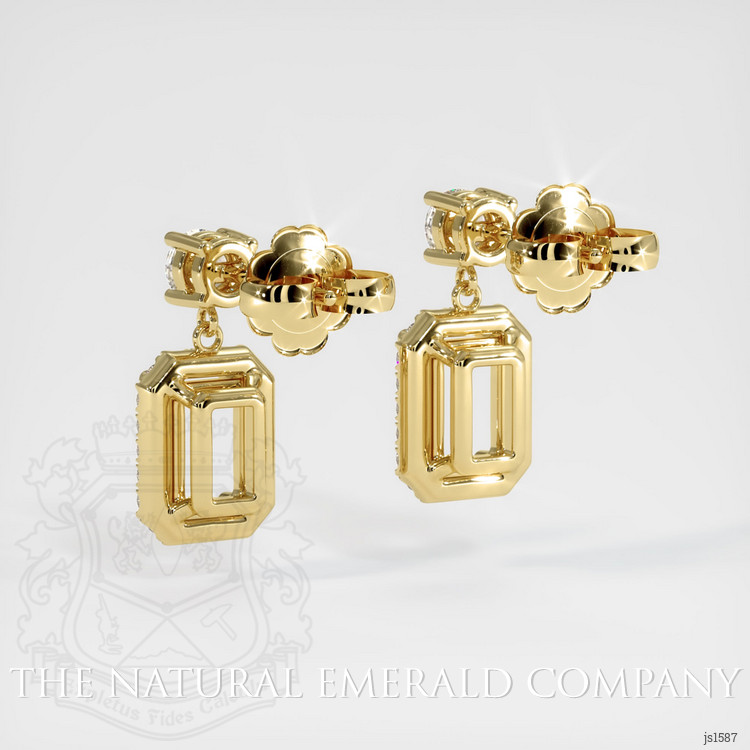 18K Yellow Gold Pave Earring Setting