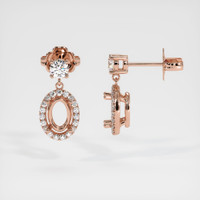14K Rose Gold Pave Earring Setting Image
