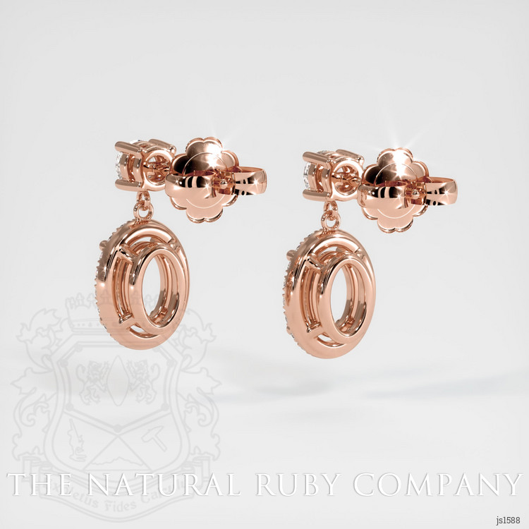 14K Rose Gold Pave Earring Setting
