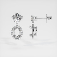 14K White Gold Pave Earring Setting Image