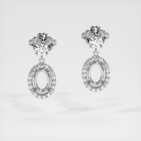 14K White Gold Pave Earring Setting Image