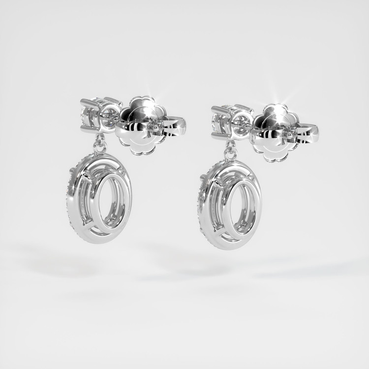14K White Gold Pave Earring Setting