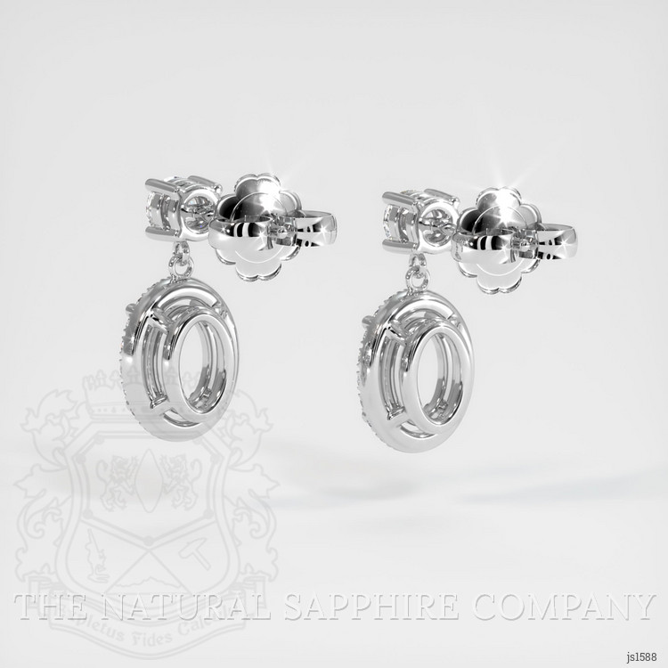 18K White Gold Pave Earring Setting