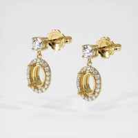 14K Yellow Gold Pave Earring Setting Video