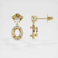 14K Yellow Gold Pave Earring Setting Image