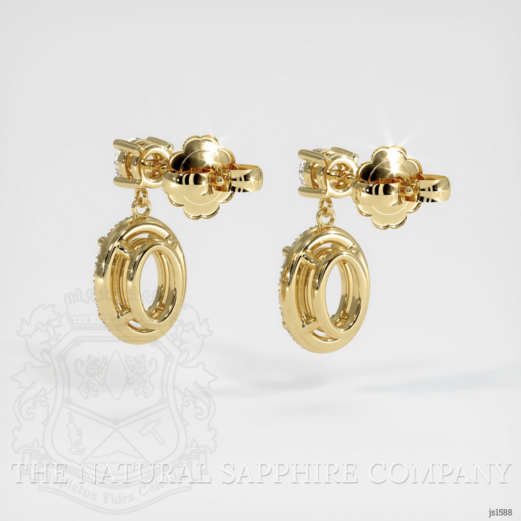 14K Yellow Gold Pave Earring Setting