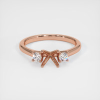 14K Rose Gold Three Stone Ring Setting Image