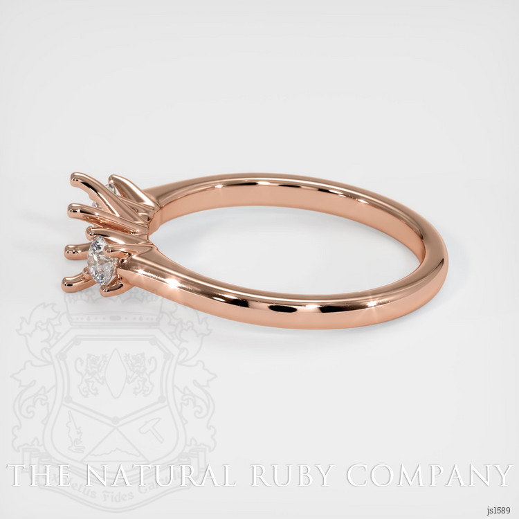 14K Rose Gold Three Stone Ring Setting