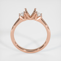 14K Rose Gold Three Stone Ring Setting Image