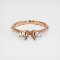 18K Rose Gold Three Stone Ring Setting Image