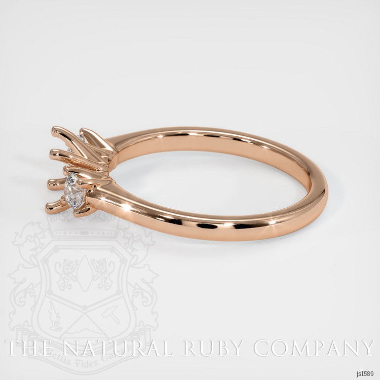 18K Rose Gold Three Stone Ring Setting