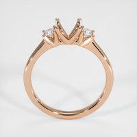 18K Rose Gold Three Stone Ring Setting Image