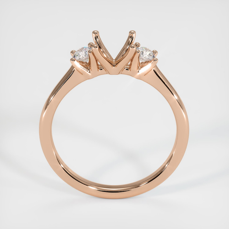 18K Rose Gold Three Stone Ring Setting