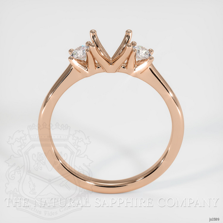 18K Rose Gold Three Stone Ring Setting