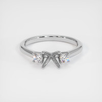 14K White Gold Three Stone Ring Setting Image