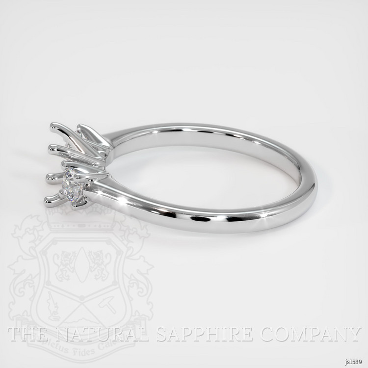 14K White Gold Three Stone Ring Setting