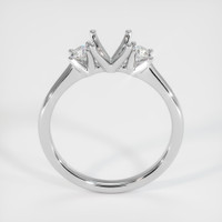 14K White Gold Three Stone Ring Setting Image