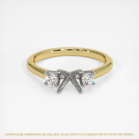 14K White & Yellow Three Stone Ring Setting Image