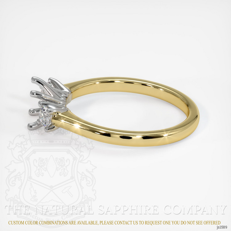 14K White & Yellow Three Stone Ring Setting