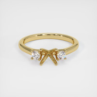 10K Yellow Gold Three Stone Ring Setting Image